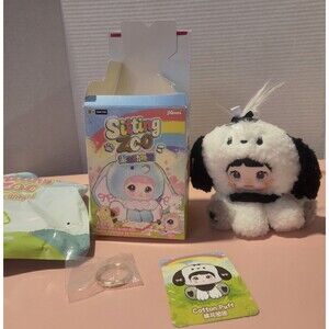 Nommi Sitting Zoo Cotton Puff Dog Plush Blind Box White Black Gray Collectible